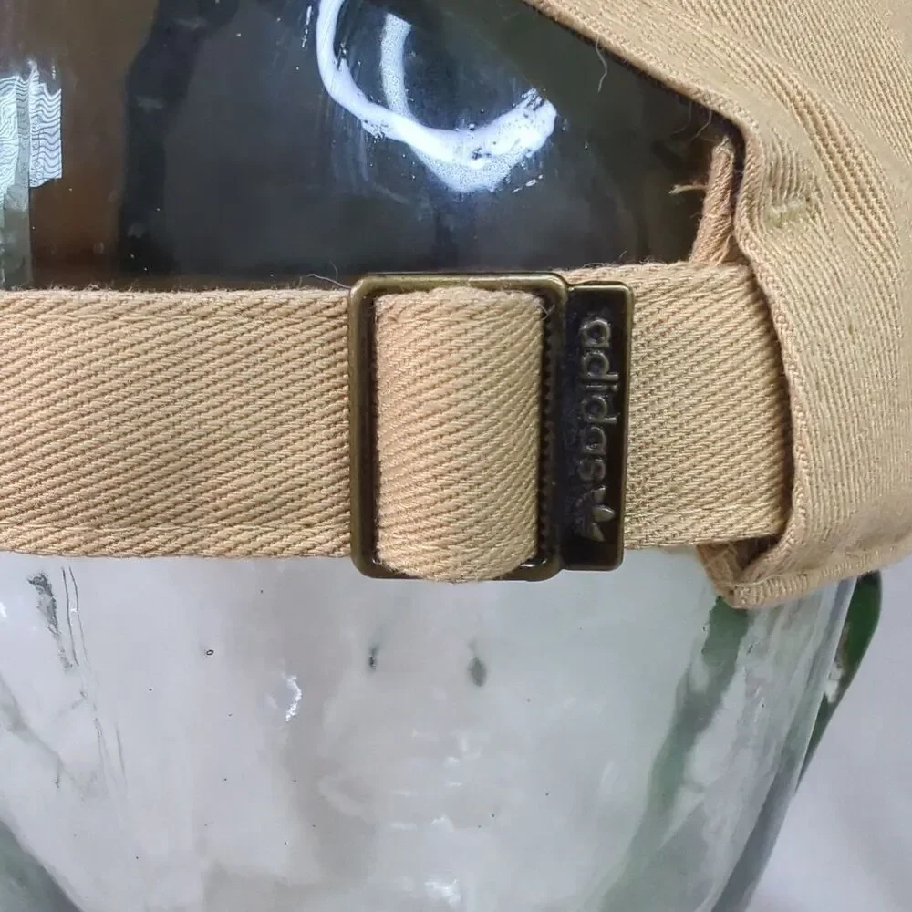 Adidas Hat Adjustable Strap Back Outline Trefoil Logo Khaki Cap OSFW 2023